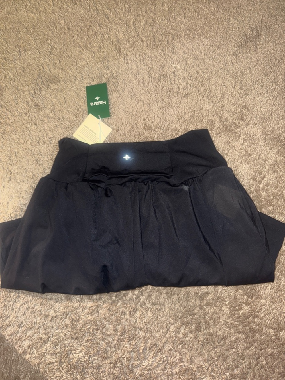 High-Waist Black Women's Athletic Shorts 2 in 1 cool touch yoga shorts w pockets - Picture 4 of 6